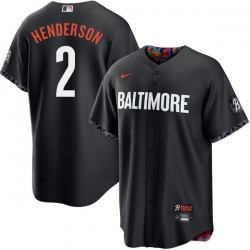 Men Baltimore Orioles Gunnar Henderson Black City Connect Stitched Nike Jerseys