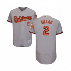 Mens Baltimore Orioles 2 Jonathan Villar Grey Road Flex Base Authentic Collection Baseball Jersey