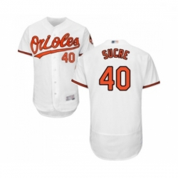 Mens Baltimore Orioles 40 Jesus Sucre White Home Flex Base Authentic Collection Baseball Jersey