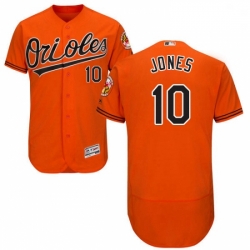 Mens Majestic Baltimore Orioles 10 Adam Jones Orange Alternate Flex Base Authentic Collection MLB Jersey