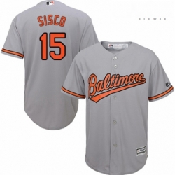 Mens Majestic Baltimore Orioles 15 Chance Sisco Replica Grey Road Cool Base MLB Jersey 