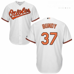 Mens Majestic Baltimore Orioles 37 Dylan Bundy Replica White Home Cool Base MLB Jersey