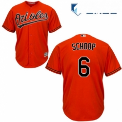 Mens Majestic Baltimore Orioles 6 Jonathan Schoop Replica Orange Alternate Cool Base MLB Jersey