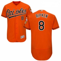 Mens Majestic Baltimore Orioles 8 Cal Ripken Orange Alternate Flex Base Authentic Collection MLB Jersey