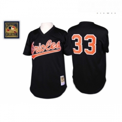 Mens Mitchell and Ness Baltimore Orioles 33 Eddie Murray Replica Black Throwback MLB Jersey