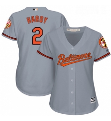 Womens Majestic Baltimore Orioles 2 JJ Hardy Authentic Grey Road Cool Base MLB Jersey