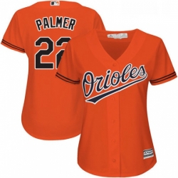 Womens Majestic Baltimore Orioles 22 Jim Palmer Replica Orange Alternate Cool Base MLB Jersey