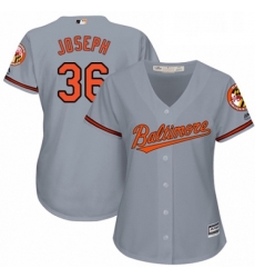 Womens Majestic Baltimore Orioles 36 Caleb Joseph Replica Grey Road Cool Base MLB Jersey 