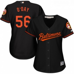 Womens Majestic Baltimore Orioles 56 Darren ODay Replica Black Alternate Cool Base MLB Jersey