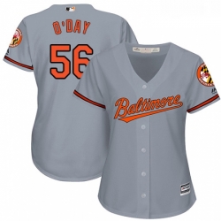 Womens Majestic Baltimore Orioles 56 Darren ODay Replica Grey Road Cool Base MLB Jersey