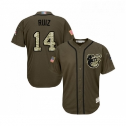 Youth Baltimore Orioles 14 Rio Ruiz Authentic Green Salute to Service Baseball Jersey 