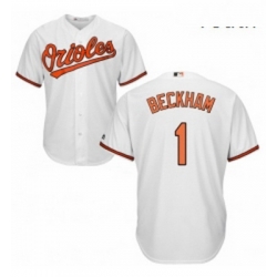 Youth Majestic Baltimore Orioles 1 Tim Beckham Authentic White Home Cool Base MLB Jersey 