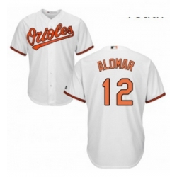 Youth Majestic Baltimore Orioles 12 Roberto Alomar Replica White Home Cool Base MLB Jersey 