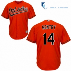 Youth Majestic Baltimore Orioles 14 Craig Gentry Replica Orange Alternate Cool Base MLB Jersey 