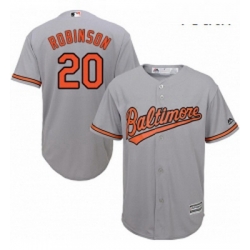 Youth Majestic Baltimore Orioles 20 Frank Robinson Authentic Grey Road Cool Base MLB Jersey