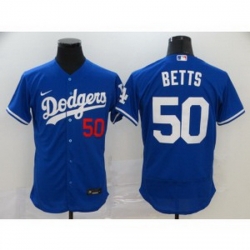 MLB Dodgers 50 Mookie Betts Blue 2020 Nike Flexbase Men Jersey