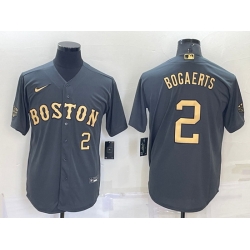 Men Boston Red Sox 2 Xander Bogaerts 2022 All Star Charcoal Cool Base Stitched Jersey