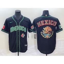 Men Mexico Baseball 2023 Black Team Big Logo World Baseball Classic Stitched Jersey