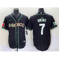 Men Mexico Baseball 7 Julio Urias 2023 Black World Baseball With Patch Classic Stitched Jersey 1