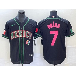 Men Mexico Baseball 7 Julio Urias 2023 Black World Baseball With Patch Classic Stitched Jersey 7