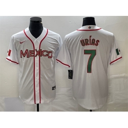 Men Mexico Baseball 7 Julio Urias 2023 White World Baseball With Patch Classic Stitched Jersey 3