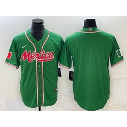 Men Mexico Baseball Blank 2023 Green World Baseball Classic Stitched Jersey 2