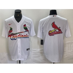 Men St  Louis Cardinals White Team Big Logo Cool Base Stitched Jersey