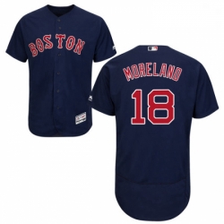 Mens Majestic Boston Red Sox 18 Mitch Moreland Navy Blue Flexbase Authentic Collection MLB Jersey