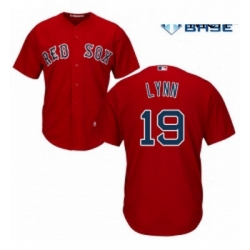 Mens Majestic Boston Red Sox 19 Fred Lynn Replica Red Alternate Home Cool Base MLB Jersey