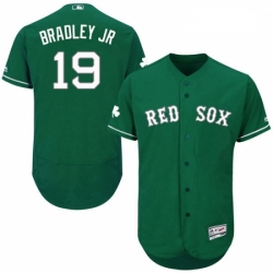 Mens Majestic Boston Red Sox 19 Jackie Bradley Jr Green Celtic Flexbase Authentic Collection MLB Jersey