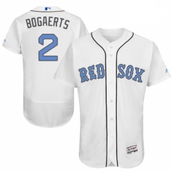 Mens Majestic Boston Red Sox 2 Xander Bogaerts Authentic White 2016 Fathers Day Fashion Flex Base MLB Jersey