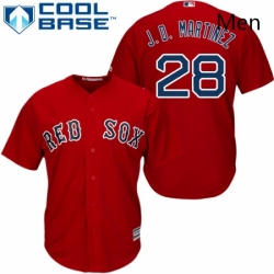 Mens Majestic Boston Red Sox 28 J D Martinez Replica Red Alternate Home Cool Base MLB Jersey 