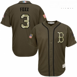 Mens Majestic Boston Red Sox 3 Jimmie Foxx Authentic Green Salute to Service MLB Jersey