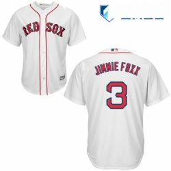 Mens Majestic Boston Red Sox 3 Jimmie Foxx Replica White Home Cool Base MLB Jersey