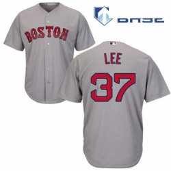 Mens Majestic Boston Red Sox 37 Bill Lee Replica Grey Road Cool Base MLB Jersey