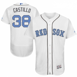 Mens Majestic Boston Red Sox 38 Rusney Castillo Authentic White 2016 Fathers Day Fashion Flex Base MLB Jersey