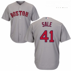 Mens Majestic Boston Red Sox 41 Chris Sale Replica Grey Road Cool Base MLB Jersey