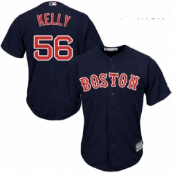 Mens Majestic Boston Red Sox 56 Joe Kelly Replica Navy Blue Alternate Road Cool Base MLB Jersey