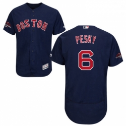 Mens Majestic Boston Red Sox 6 Johnny Pesky Navy Blue Alternate Flex Base Authentic Collection 2018 World Series Jersey 