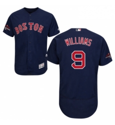 Mens Majestic Boston Red Sox 9 Ted Williams Navy Blue Alternate Flex Base Authentic Collection 2018 World Series Jersey 