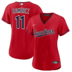 Women Cleveland Guardians 11 Jose Ramirez Stitched Baseball Jersey