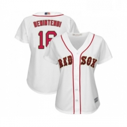 Womens Boston Red Sox 16 Andrew Benintendi Authentic White 2019 Gold Program Cool Base Baseball Jersey