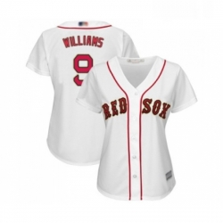 Womens Boston Red Sox 9 Ted Williams Authentic White 2019 Gold Program Cool Base Baseball Jersey