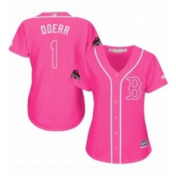 Womens Majestic Boston Red Sox 1 Bobby Doerr Authentic Pink Fashion 2018 World Series Champions MLB Jersey