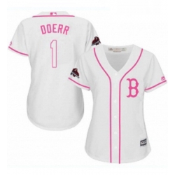 Womens Majestic Boston Red Sox 1 Bobby Doerr Authentic White Fashion 2018 World Series Champions MLB Jersey