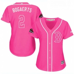 Womens Majestic Boston Red Sox 2 Xander Bogaerts Authentic Pink Fashion 2018 World Series Champions MLB Jersey