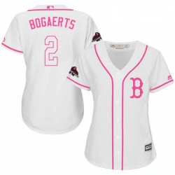 Womens Majestic Boston Red Sox 2 Xander Bogaerts Authentic White Fashion 2018 World Series Champions MLB Jersey