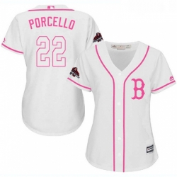 Womens Majestic Boston Red Sox 22 Rick Porcello Authentic White Fashion 2018 World Series Champions MLB Jersey