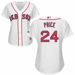 Womens Majestic Boston Red Sox 24 David Price Authentic White Home MLB Jersey