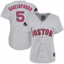 Womens Majestic Boston Red Sox 5 Nomar Garciaparra Authentic Grey Road 2018 World Series Champions MLB Jersey